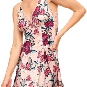 Adore Me Floral Lace Chemise - Pink and Purple